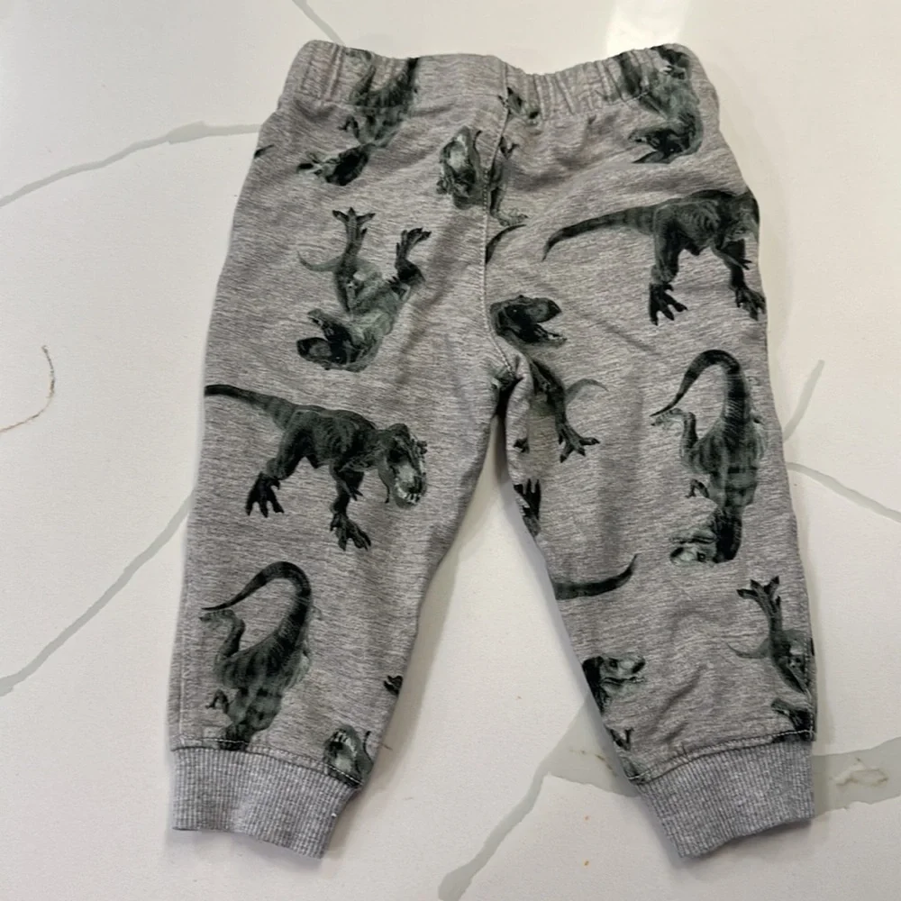 Carter’s gray t-Rex dinosaur jogger sweatpants size 12 months 🦖